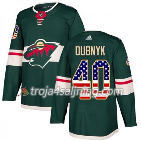Minnesota Wild tröja Devan Dubnyk 40 Adidas 2017-2018 Grön USA Flag Fashion Authentic - NHL Tröjor Herr Minnesota Wild tröja Devan Dubnyk 40 Adidas 2017-2018 Grön USA Flag Fashion Authentic - NHL Tröjor Herr